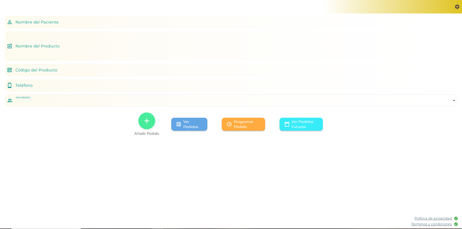 Menú principal de Apogest